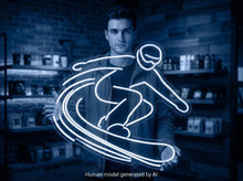 Load image into Gallery viewer, Snowboarder Neon Sign, Snowboarding neon sign, Winter sports neon sign White

