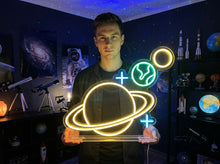 Load image into Gallery viewer, Planet saturn neon lights, Jupiter Neon Light, earth planet neon sign, sun neon sign, Galactic Glow neon sign
