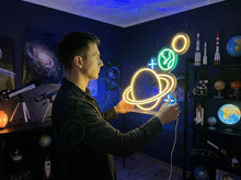 Load image into Gallery viewer, Planet saturn neon lights, Jupiter Neon Light, earth planet neon sign, sun neon sign, Galactic Glow neon sign
