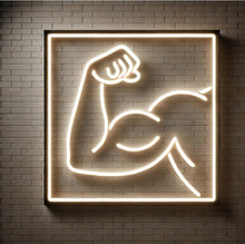 Load image into Gallery viewer, Flexed Bicep Neon Sign, Muscle Arm Neon Sign, Strong Arm Neon Sign

