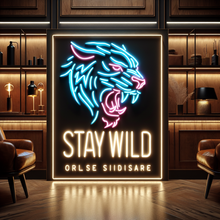 Load image into Gallery viewer, Stay Wild Tiger Neon Sign, Wildcat Neon Sign, Big Cat Neon Sign

