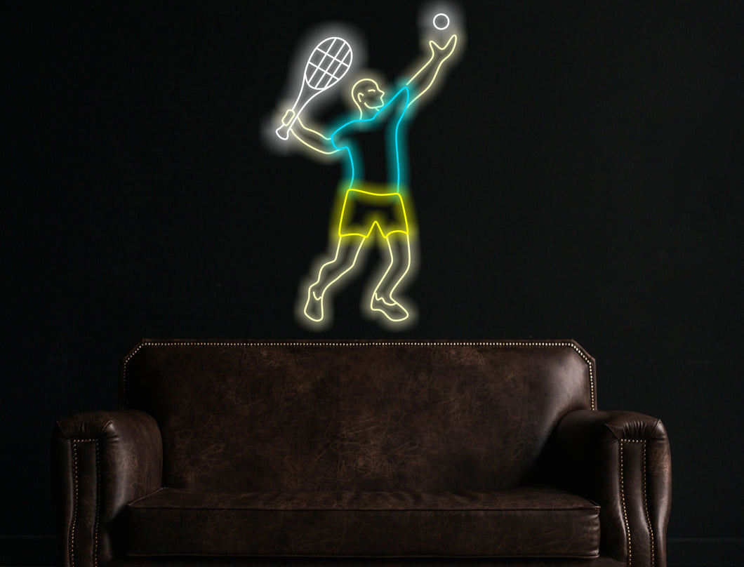 Tennis Player neon sign, tenpinist neon sign, shadowgazer neon sign, shadowsmith neon sin