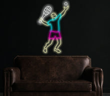 Load image into Gallery viewer, Tennis Player neon sign, tenpinist neon sign, shadowgazer neon sign, shadowsmith neon sin

