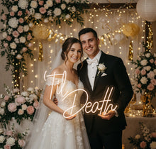 Load image into Gallery viewer, Til death sign, til death wedding decor, led til death neon sign, til death do us part led neon
