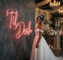 Load image into Gallery viewer, Til death sign, til death wedding decor, led til death neon sign, til death do us part led neon
