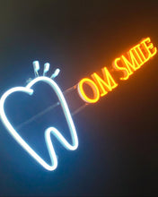 Load image into Gallery viewer, Tooth Smile Neon Sign | Tooth led Light | Tooth wall art | Dental office wall decor | Tooth Gift for Dental Office Led Decor
