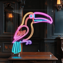 Load image into Gallery viewer, Toucan Neon Sign – Tropical Bird Wall Decor, Vibrant Jungle Neon Light for Bar, Bedroom, or Kids Room – Exotic Animal LED Sign

