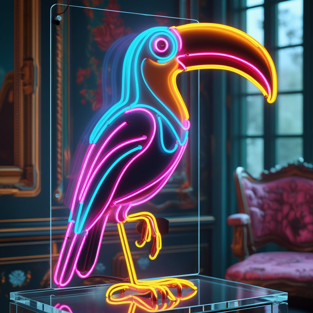 Toucan Neon Sign – Tropical Bird Wall Decor, Vibrant Jungle Neon Light for Bar, Bedroom, or Kids Room – Exotic Animal LED Sign