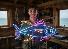 Load image into Gallery viewer, Yellowfin Tuna Neon Sign, Ahi Tuna Neon Sign, Offshore Fish Neon Sign

