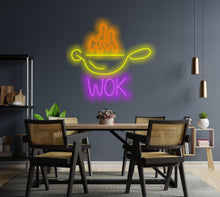 Load image into Gallery viewer, Grill pan neon light, Neon BBQ pan sign, Neon cookware sign
