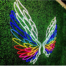 Load image into Gallery viewer, Angel Wings neon sign, Wings neon sign, Angelic Wings neon sign, Heavenly Wings neon sign, Seraphic Wings neon
