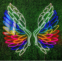 Load image into Gallery viewer, Angel Wings neon sign, Wings neon sign, Angelic Wings neon sign, Heavenly Wings neon sign, Seraphic Wings neon
