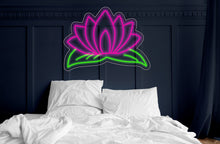 Load image into Gallery viewer, Neon water lily sign, lotus flower neon sign, home decor neon sign, custom neon sign
