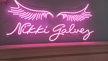 Load and play video in Gallery viewer, Custom Eyelashes led Neon Sign for beauty salon
