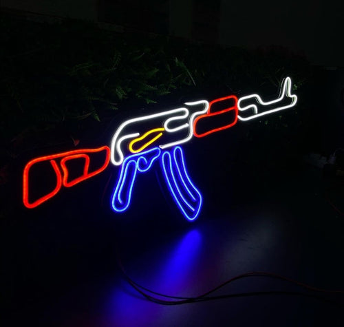 Game Room, AK47 Wall Decor,Bedroom Decor Neon Lights,Game Room Decor Neon Sign,Game Rood Decor Gift,Party Neon Sign