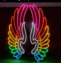 Load image into Gallery viewer, Wings neon sign, Neon angel wings sign, Neon wings wall decor
