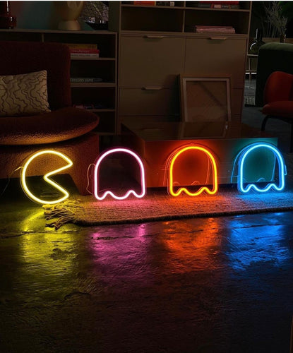 Chasing Ghost Led Neon Sign, Arcade Neon Sign, Game Neon Sign, Gaming Led sign, Gaming Room Decor