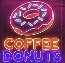 Load image into Gallery viewer, Donut Neon Sign, Donut Multicolored Neon Sign, Eat Neon Sign, Custom Neon Sign, Wall Decor, Neon Sign Bedroom, Neon Room Sign, Neon Flex
