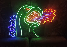 Load image into Gallery viewer, Dragon Neon Sign, Fire Breathing Dragon Neon Sign, Dinosaur Neon Sign
