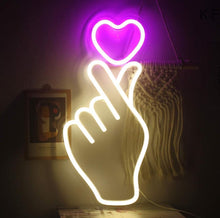 Load image into Gallery viewer, Finger Heart Neon Signs multicolor
