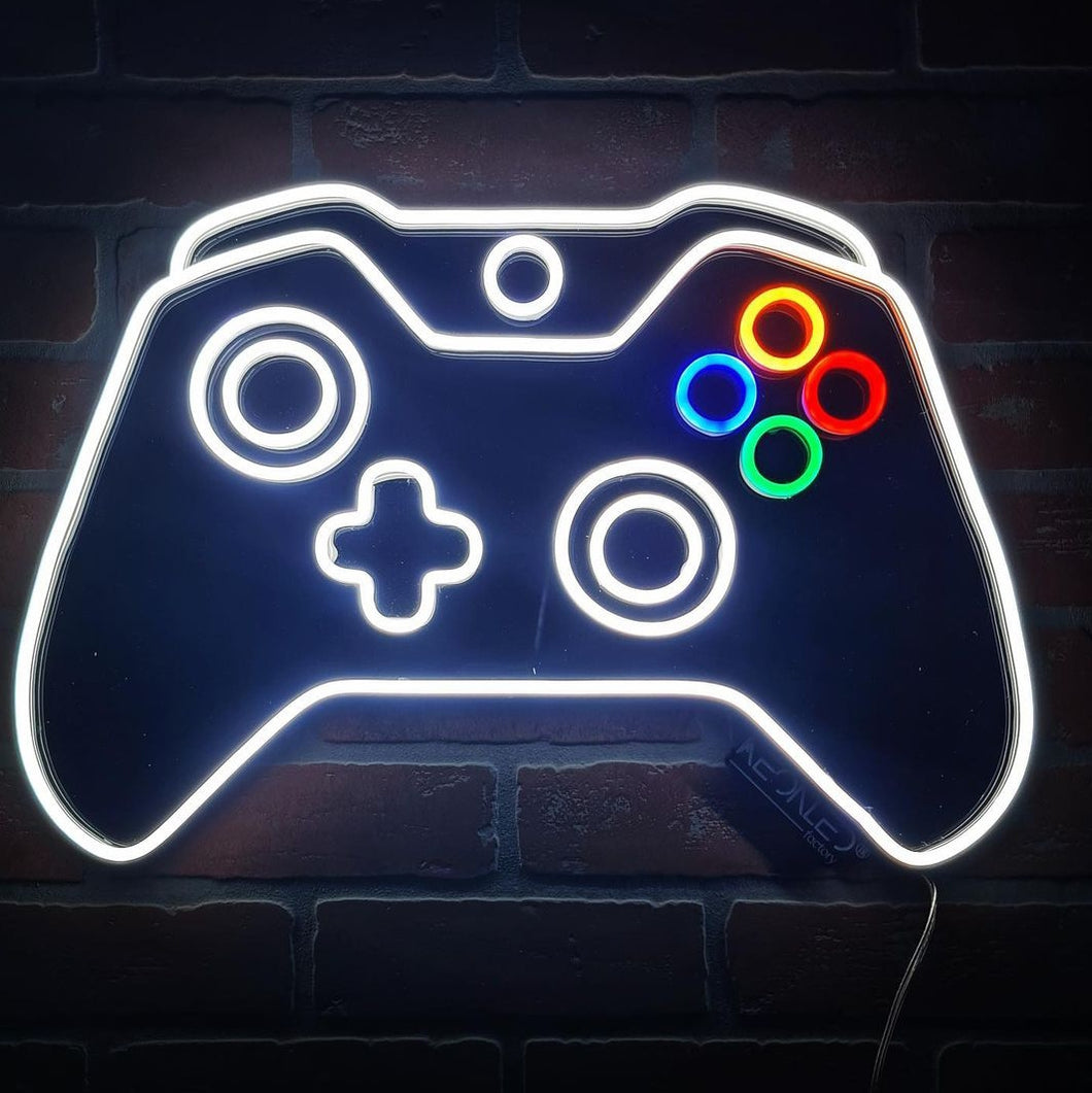 Gamer Neon Sign, Game Pad Custom Neon Sign, Game Neon Signs for Wall Decor, Game Room Sign with Multiple Size Options
