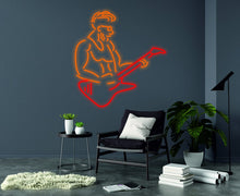 Load image into Gallery viewer, Guitarist neon sign, Guitar Player- LED Light Neon Sign Lamp neonartUA
