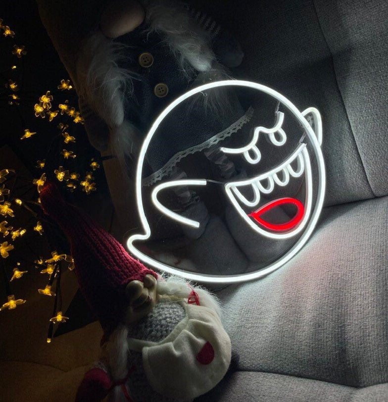 Trinx King Boo Neon Sign Ghost Led Neon Light With Dimmable Switch Gaming Neon Sign For Kids Game Room Cave Birthday Halloween Decor Christmas Gift W114862558