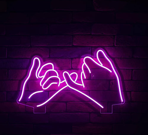 Pinky promise neon sign,Pinky promise led sign,Pinky promise light sign,Pinky promise wall art,Hand neon sign,Hand led sign,Hand light sign