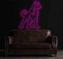 Load image into Gallery viewer, Siberian Husky neon sign, dog led sign, pet shop decor led light, custom gift for pet lover, husky wall decor
