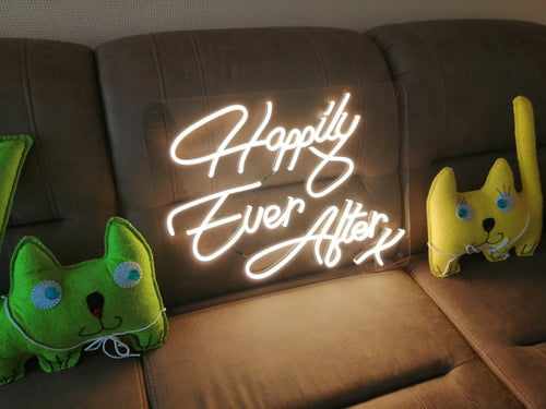 Happily ever after  neon sign for wedding 