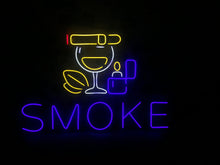 Load image into Gallery viewer, Neon sign glass, cigarette, coffee bean and lighter for bar, restaurant, hookah room, smoke neon sign
