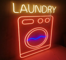 Load image into Gallery viewer, Laundry Washing Machine - LED light neon sign for business
