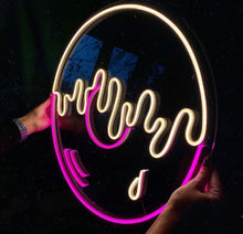Load image into Gallery viewer, Melting Vinyl Record Neon Sign, Music Wall Decor neon sign, Melting Disk Neon Sign
