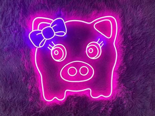 Pig Neon Lights - Pink Pig Led Neon Sign| Pig Light Sign| Pig LED Neon Sign| Pig Light| Pink Pig
