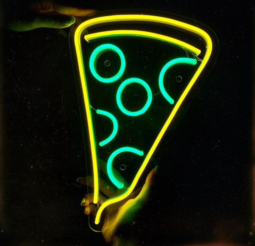 Pizza Slice Neon Sign Pizza Art Neon Lights Pizza Slice Led Sign Food Neon Sign Pizza Neon Sign Wall Decor Pizzeria Restaurant Neon Light