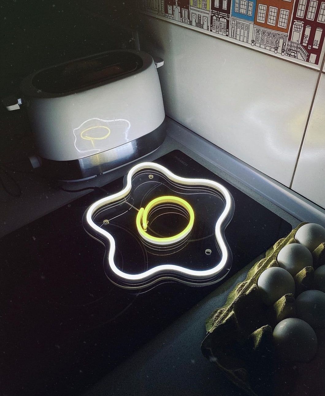 Fried Egg Neon Sign Cute LED Neon Light Sign Wall Decor Decor Boho Party Wall Hanging Decoration