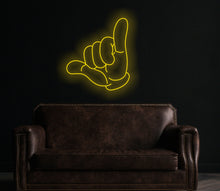 Load image into Gallery viewer, Shaka hand led-neon wall Hawaii neon decor Custom bedroom surfers led neon sign Shaka wall hanging neon light 
