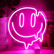 Load image into Gallery viewer, Smile neon sign, emoji smile neon sign, happy happiness smile emoji neon sign
