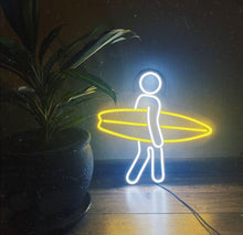 Load image into Gallery viewer, Surfer neon sign, surfing led light, surfboard light sign, surfing man led sign, sport sign
