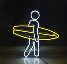Load image into Gallery viewer, Surfer neon sign, surfing led light, surfboard light sign, surfing man led sign, sport sign
