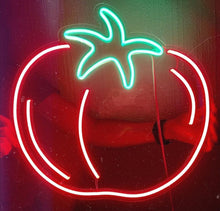 Load image into Gallery viewer, Tomato neon sign, vegetables led light for cafe decor, custom tomatoes decor neon light sign
