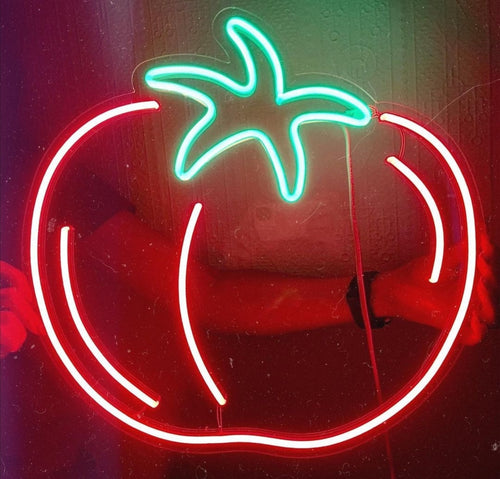 Tomato neon sign, vegetables led light for cafe decor, custom tomatoes decor neon light sign
