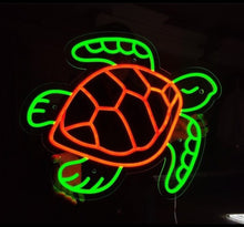 Load image into Gallery viewer, Turtle neon sign, underwater animal neon light, sea animal led light, custom sea turtle led sign
