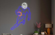 Load image into Gallery viewer, American Football player Neon Sign, American Football Player LED Neon Sign, football player led decor, football neon sign, Sport led neon sign Decor for kids room
