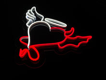 Load image into Gallery viewer, Angel and Devil Neon Sign in heart - Wedding Custom Neon Sign, Angel and Demon, Led Neon Light, Heart Neon Sign
