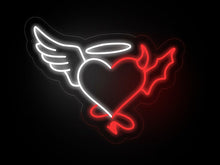 Load image into Gallery viewer, Angel and Devil Neon Sign in heart
