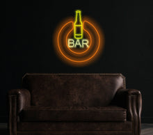 Load image into Gallery viewer, Bar Neon Sign, power button neon sign, Business Logo bar neon sign, Neon Sign Art, Neon Bar Sign
