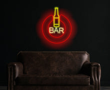Load image into Gallery viewer, Bar Neon Sign, power button neon sign, Business Logo bar neon sign, Neon Sign Art, Neon Bar Sign

