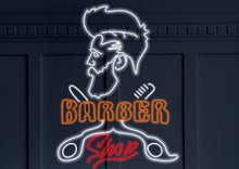 Load image into Gallery viewer, Salon &amp; barbershop neon sign, salon and barbershop led neon sign, salon neon sign, barber neon lights
