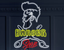 Load image into Gallery viewer, Barbershop neon sign, salon and barbershop led neon sign, salon neon sign, barber neon lights
